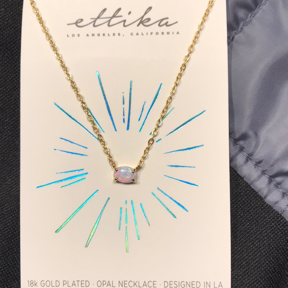 Ettika 18k Gold plated opal necklace
